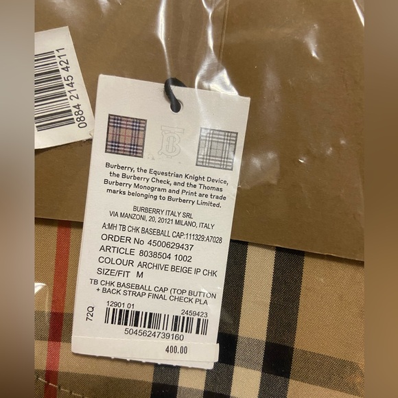 Burberry Vintage Check Baseball Cap - Picture 7 of 7